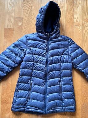 The North Face 550 Women's Large Gray Full Zip Quilted Down Puffer Jacket
